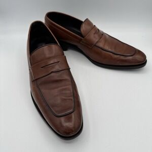 To Boot New York Adam Derrick Brown Leather Penny Loafers Men's 11 Italy READ